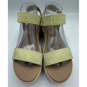 Sorel Cameron Espadrille Sandals Women's 9.5‎ Neon Green Yellow NL 4014-757 READ